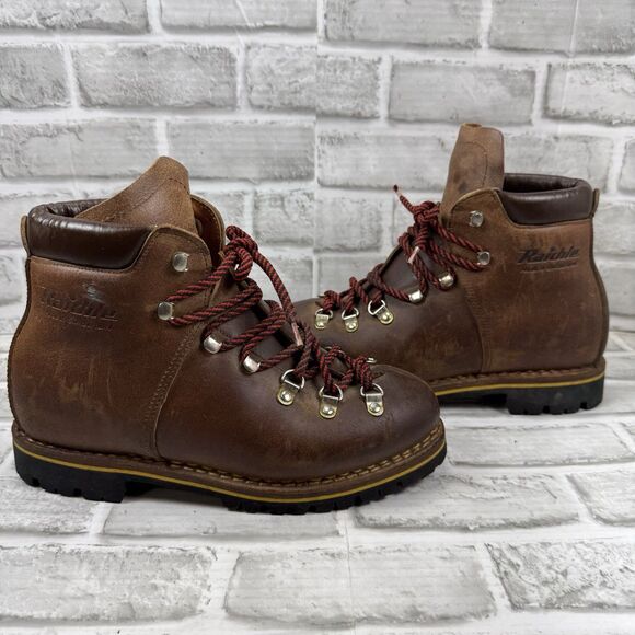 Raichle Swiss All-Leather Hiking Mountaineering Boots VINTAGE Men's Size 8.5 M - Picture 1 of 13